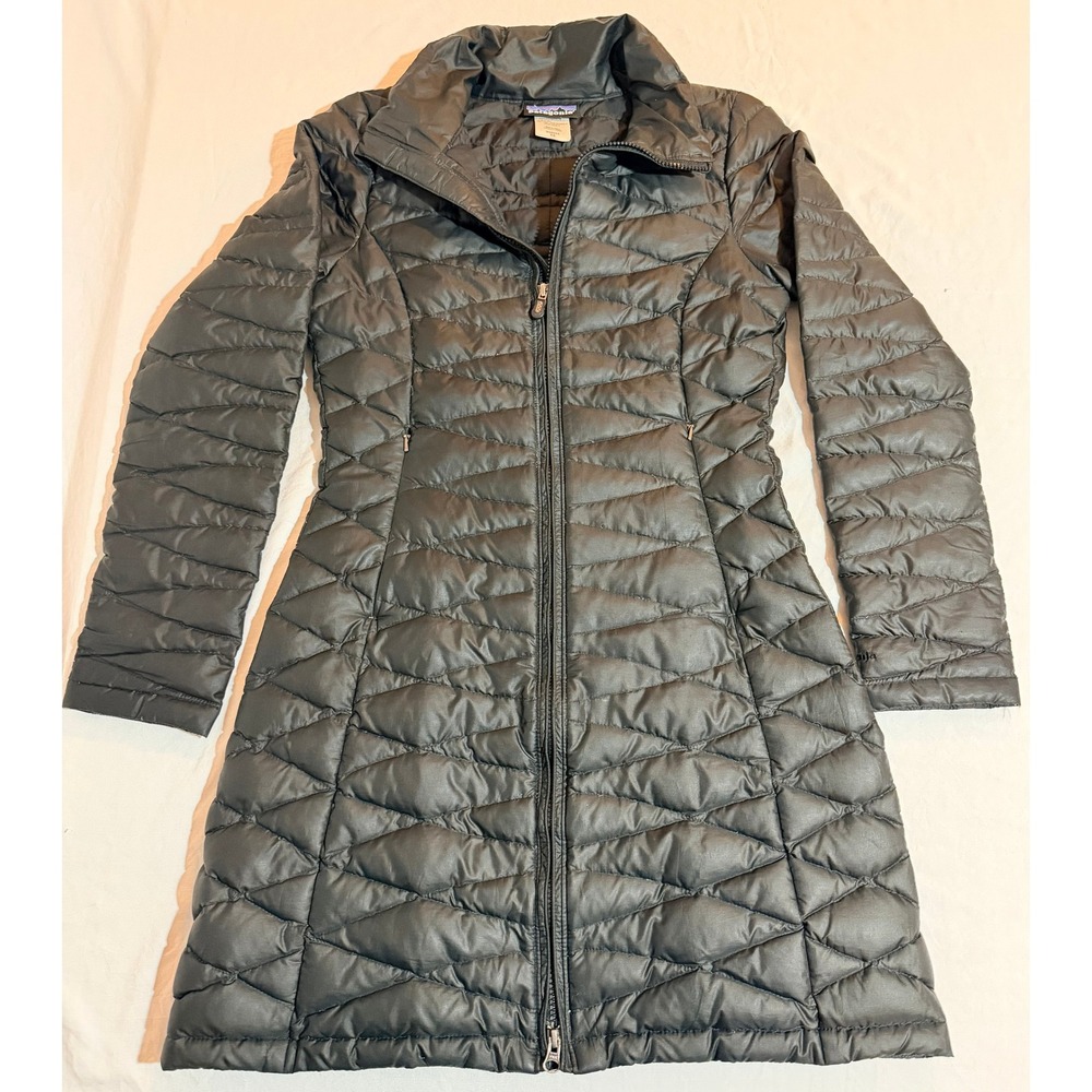 Patagonia Fiona Goose Down Quilted Parka Full Zip Jacket Coat Womens XS‎